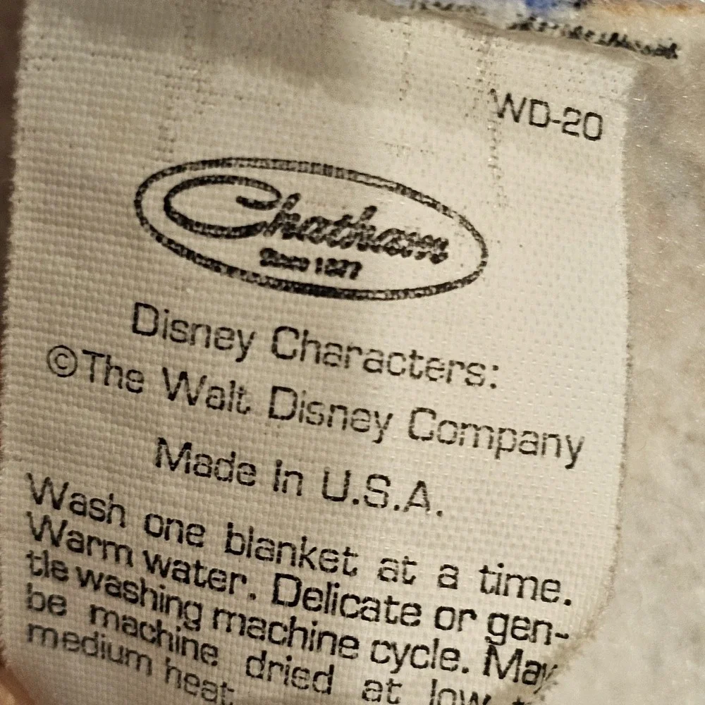 Vtg Walt Disney Company Mickey & Minnie - Goofy  - Dumbo Blanket Chatham U.S.A